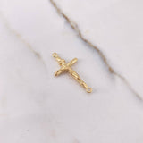 Herraje Cruz Cristo 1.05gr / 3.1cm / Puntas Planas Oro Amarillo $