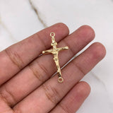 Herraje Cruz Cristo 1gr / 3.1cm / Puntas Planas Oro Amarillo $