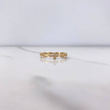 Anillo Cruz X 1.8gr / T8 1/4 / Circones Blancos Oro Amarillo &