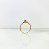 Anillo Solitario Halo 2.2gr / T6 1/4 / Circones Azules Blancos Oro Amarillo &