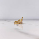 Anillo Corona Corazones 3.2gr / T5 3/4 / Circones Rosados Oro Amarillo &