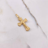 Dije Cruz Cristo 1.2gr / 3.5cm / Rayado Oro Amarillo &