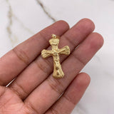 Dije Cruz Cristo 1.35gr / 3.5cm / Rayado Oro Amarillo &