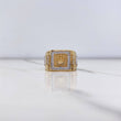 Anillo Cinturon Rectangular Corona RX 6.35gr / T10 / Circones Blancos Dos Oros Amarillo Blanco &