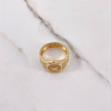 Anillo Corona RX 4.4gr / T7 1/2 / Circones Blancos Oro Amarillo &