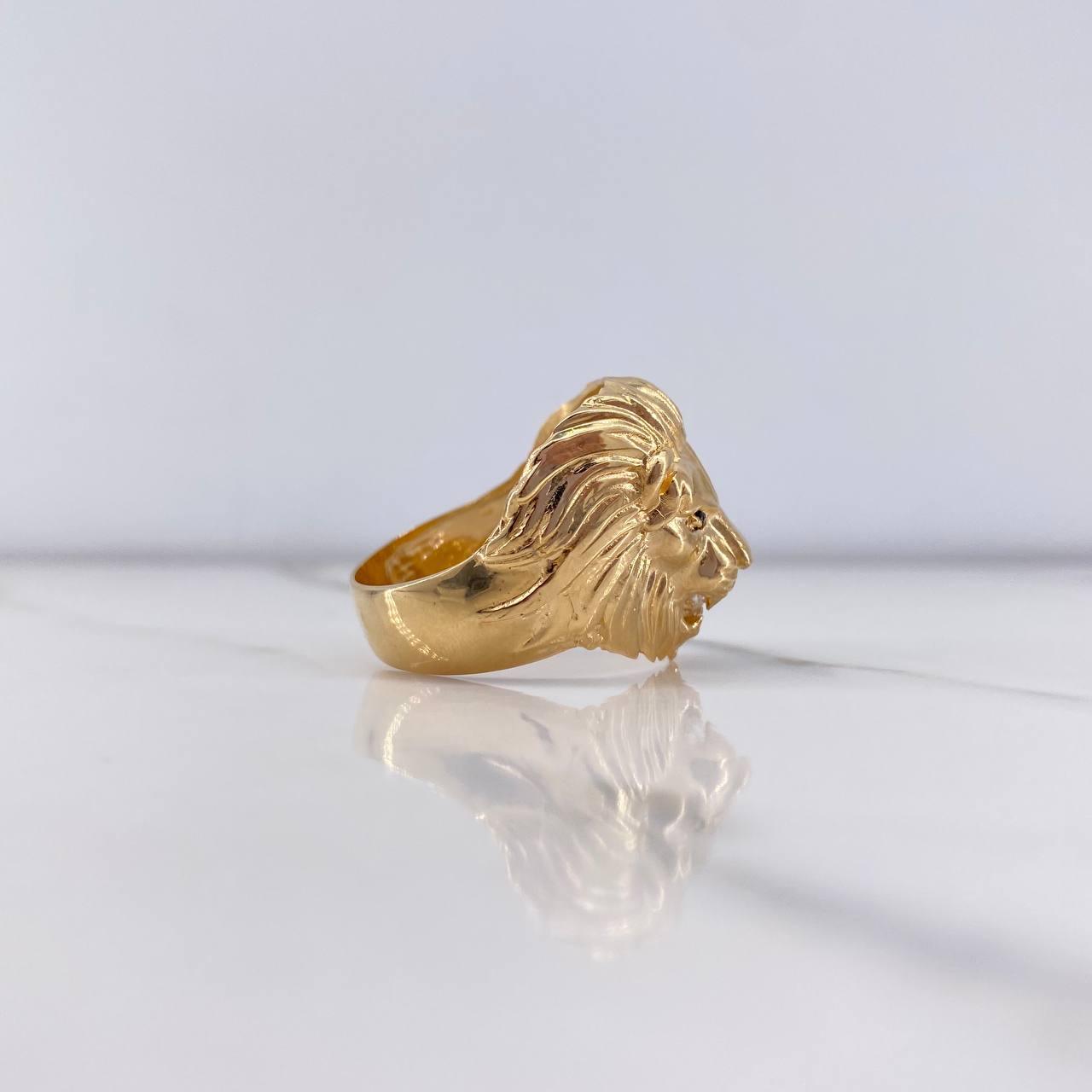 Anillo Leon 7.4gr / T11 / Circones Negros Blanco Oro Amarillo