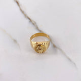 Anillo Vaca 4.5gr / T9 / Circones Blancos Oro Amarillo &