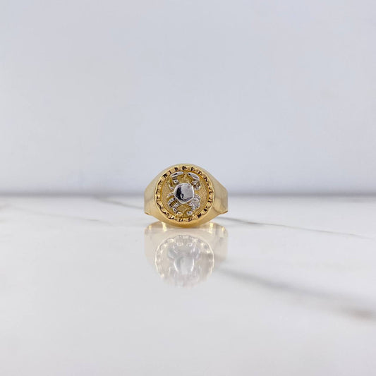 Anillo Cangrejo 4.3gr / T10 1/2 / Dos Oros Amarillo Blanco &