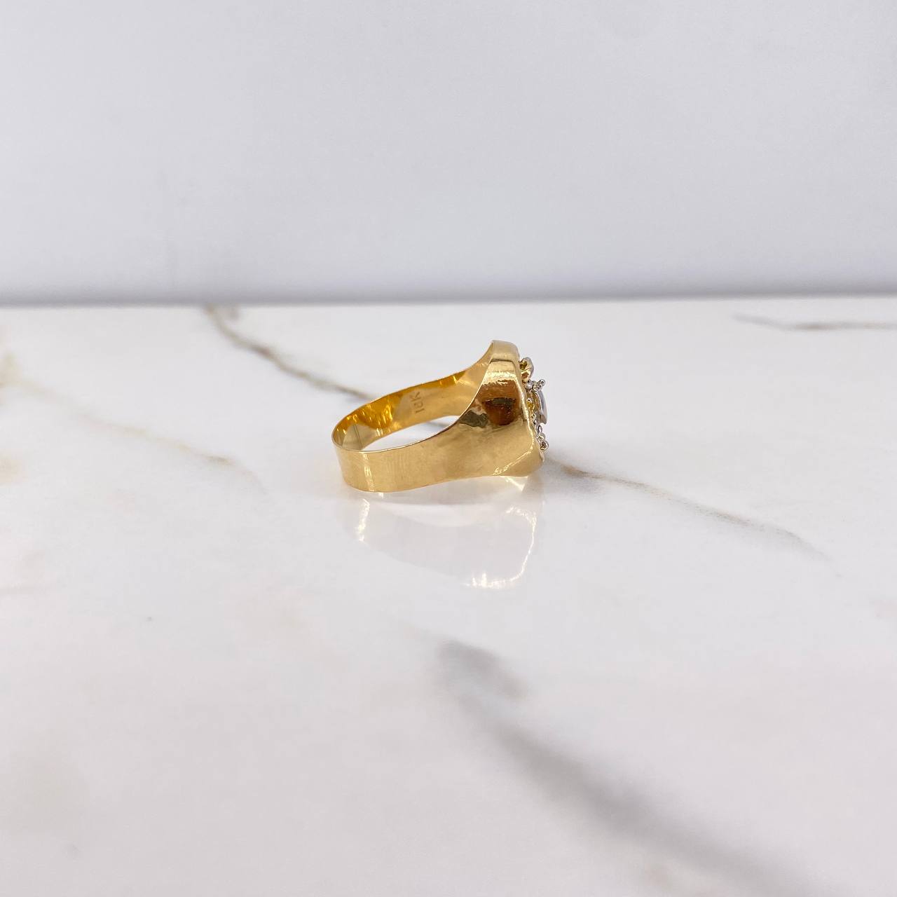 Anillo Cangrejo 4.25gr / T11 / Dos Oros Amarillo Blanco &