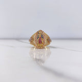 Anillo Virgen Guadalupe 7.5gr / T7 3/4 / Cruces Circones Azules Fucsias Blancos Dos Oros Amarillo Rosa &