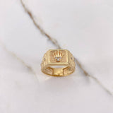 Anillo Correa Corona RX 5.6gr / T10 1/2 / Circones Blancos Oro Amarillo &