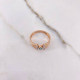 Anillo Abrazo Ovalo 2.95gr / T7 3/4 / Circones Azul Blancos Dos Oros Blanco Rosa &