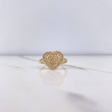 Anillo Corazon 2.5gr / T6 3/4 / Circones Blancos Oro Amarillo &