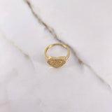 Anillo Corazon 2.5gr / T6 3/4 / Circones Blancos Oro Amarillo &