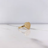 Anillo Corazon 2.5gr / T6 3/4 / Circones Blancos Oro Amarillo &