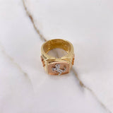 Anillo Caballo Coronas 15.35gr / T10 1/2 / Circones Blancos Tres Oros &