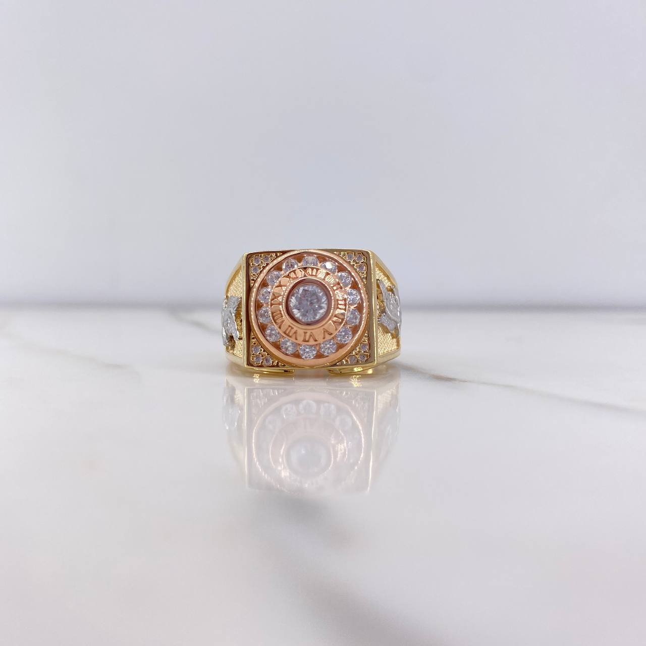 Anillo Crono Tempo Aguila 12.3gr / T11 / Circones Blancos Tres Oros $