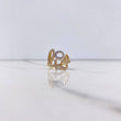 Anillo Love 4.2gr / T7 1/2 / Circones Blancos Dos Oros Amarillo Blanco $