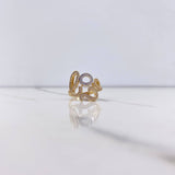 Anillo Love 4.2gr / T7 1/2 / Circones Blancos Dos Oros Amarillo Blanco $