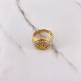 Anillo Correa Corona RX 12.1gr / T11 1/2 / Circones Blancos Dos Oros Amarillo Blanco &