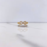 Anillo Infinito 3.75gr / T7 / Circones Blancos Dos Oros Amarillo Blanco &