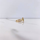 Anillo Cruz 1.7gr / T6 / Circones Verdes Oro Amarillo &