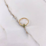 Anillo Cruz 1.7gr / T6 / Circones Verdes Oro Amarillo &