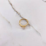 Anillo Solitario 4.1gr / T6 / Circones Blancos Oro Amarillo &