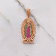 Dije Virgen Guadalupe 9.7gr / 4.8cm / Circones Fucsias Verdes Blancos Oro Rosa $