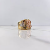 Anillo Caballo Coronas 17.95gr / T10 / Circones Blancos Tres Oros $