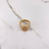 Anillo Herradura Caballos 12.25gr / T11 / Circones Blancos Tres Oros $