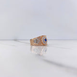 Anillo Crono Tempo Coronas 8.35gr / T10 1/4 / Circones Azul Blancos Dos Oros Blanco Rosa $