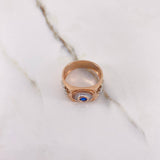 Anillo Crono Tempo Coronas 8.35gr / T10 1/4 / Circones Azul Blancos Dos Oros Blanco Rosa $