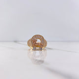 Anillo Herradura Caballo 6.05gr / T9 1/2 / Circones Blancos Tres Oros $