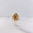 Anillo Virgen Guadalupe 6.85gr / T8 / Circones Fucsias Verdes Blancos Oro Amarillo $