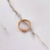 Anillo Correa Corona RX 3.4gr / T6 3/4 / Circones Blancos Dos Oros Blanco Rosa $