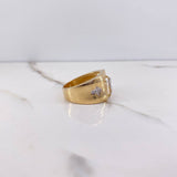 Anillo Cruz Cristo 8.35gr / T10 1/4 / Circones Blancos Dos Oros Amarillo Blanco $