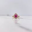 Anillo Gota Halo 3.8gr / T6 3/4 / Circones Fucsia Blancos Oro Amarillo $