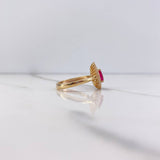 Anillo Gota Halo 3.8gr / T6 3/4 / Circones Fucsia Blancos Oro Amarillo $