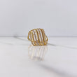 Anillo Lineas 2.6gr / T7 1/2 / Circones Blancos Oro Amarillo $