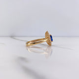 Anillo Gota Halo 3.8gr / T7 1/4 / Circones Azul Blancos Oro Amarillo $