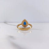 Anillo Gota Halo 3.8gr / T7 1/4 / Circones Azul Blancos Oro Amarillo $