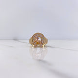 Anillo Herradura Caballo 6.25gr / T9 / Circones Blancos Tres Oros $