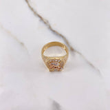 Anillo Herradura Caballo 6.25gr / T9 / Circones Blancos Tres Oros $