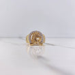 Anillo Herradura Caballo 6.55gr / T10 1/2 / Circones Blancos Dos Oros Amarillo Blanco $