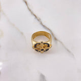 Anillo Brujula 10gr / T10 / Circones Negros Oro Amarillo $