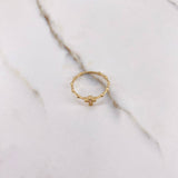 Anillo Cruz 1.7gr / T8 / Esferas Circones Blancos Oro Amarillo $