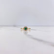 Anillo Solitario Halo 2.2gr / T6 3/4 / Circones Verde Blancos Oro Amarillo $