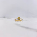 Anillo Solitario Halo 2.2gr / T6 3/4 / Circones Verde Blancos Oro Amarillo $