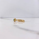 Anillo Solitario Halo 2.2gr / T6 3/4 / Circones Verde Blancos Oro Amarillo $